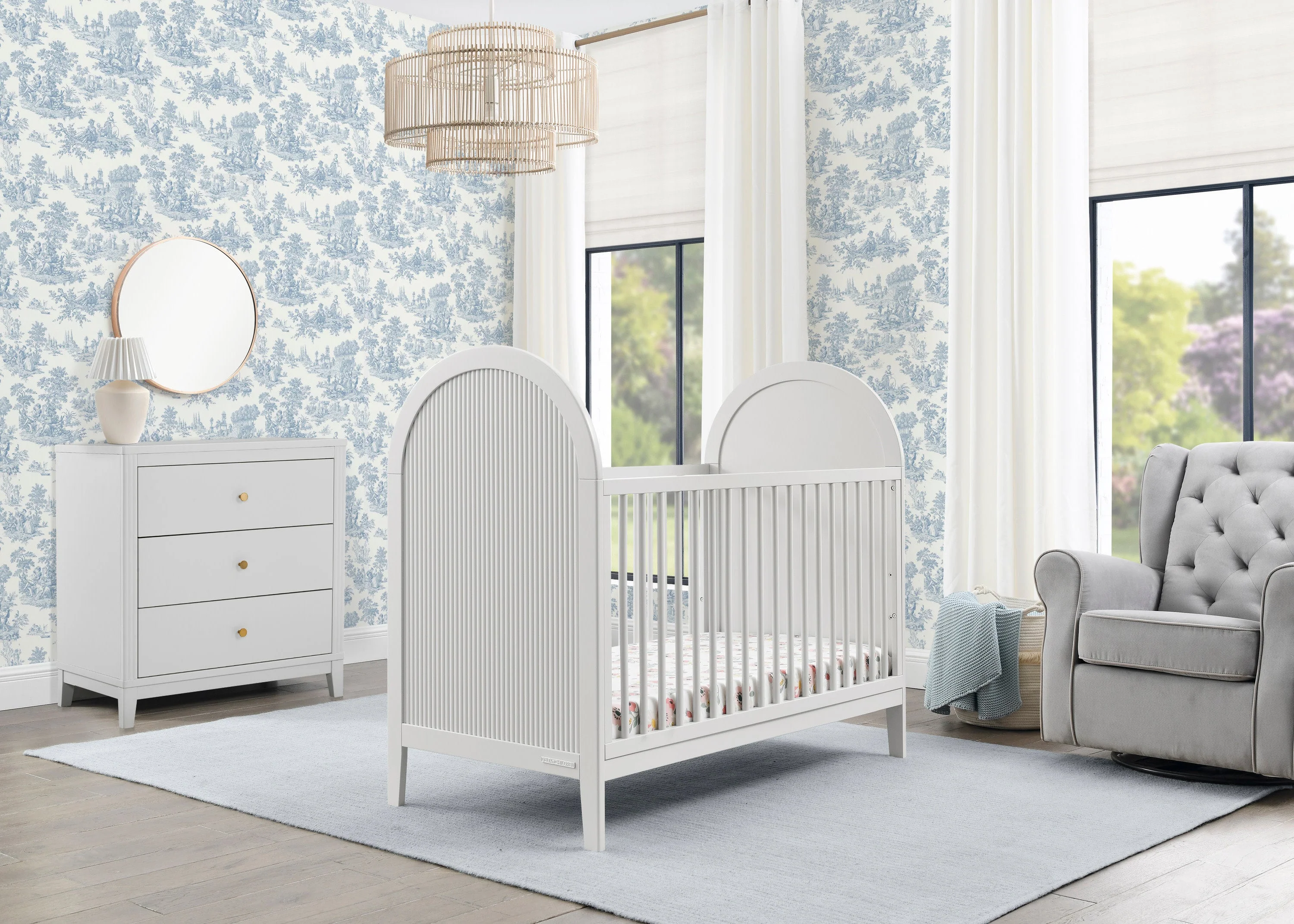 Delta Children 4-in-1 Convertible Crib, Moonstruck Grey - Image 2