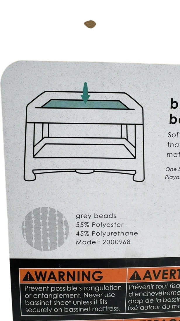 4moms Breeze Waterproof Bassinet Sheet, Grey Beads - Image 2