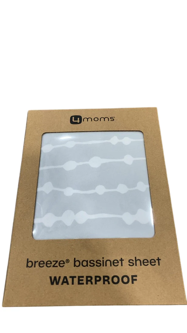 4moms Breeze Waterproof Bassinet Sheet, Grey Beads - Image 4