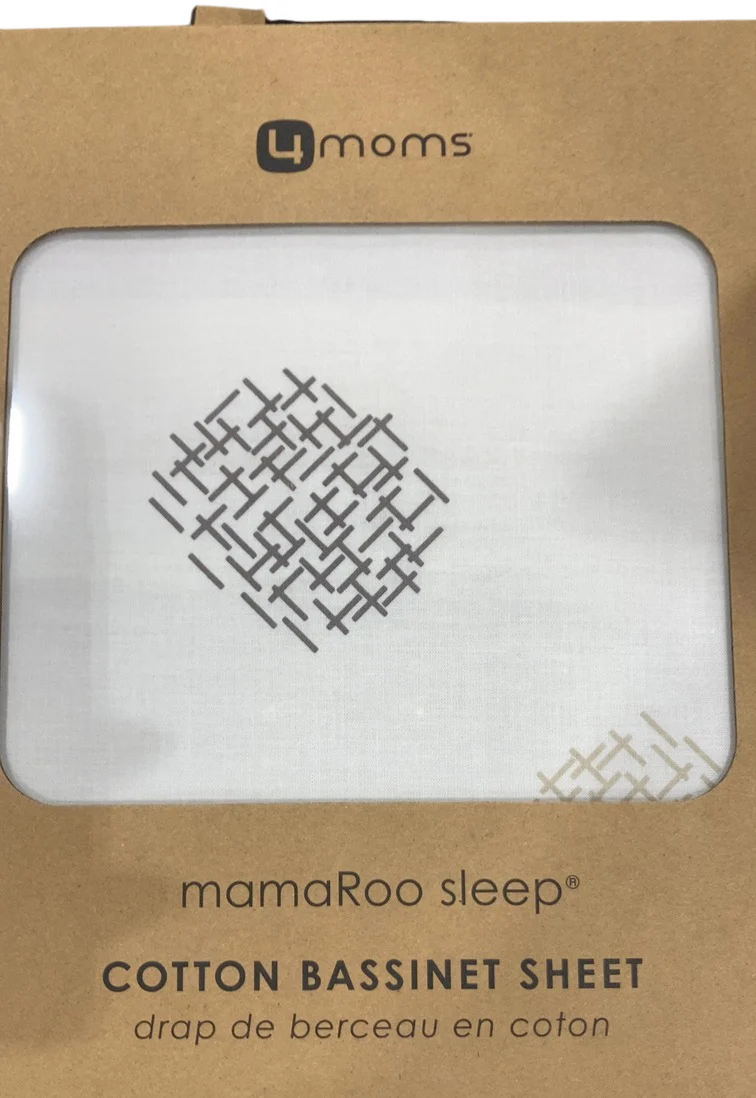 4moms MamaRoo Sleep Bassinet Sheet, White Crosshatch - Image 4