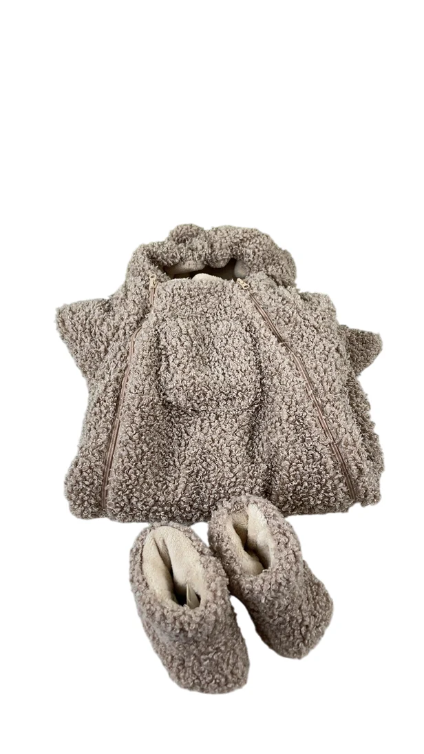 7 A.M. Enfant Teddy Jumpsuit Bebe, 6-12 Months, Oatmeal