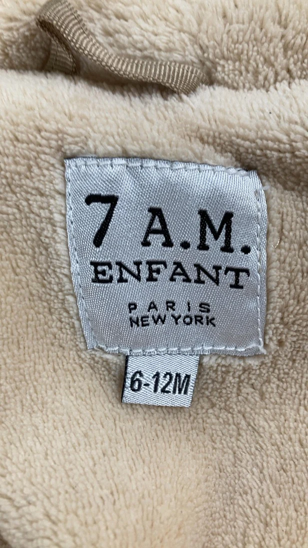 7 A.M. Enfant Teddy Jumpsuit Bebe, 6-12 Months, Oatmeal - Image 5