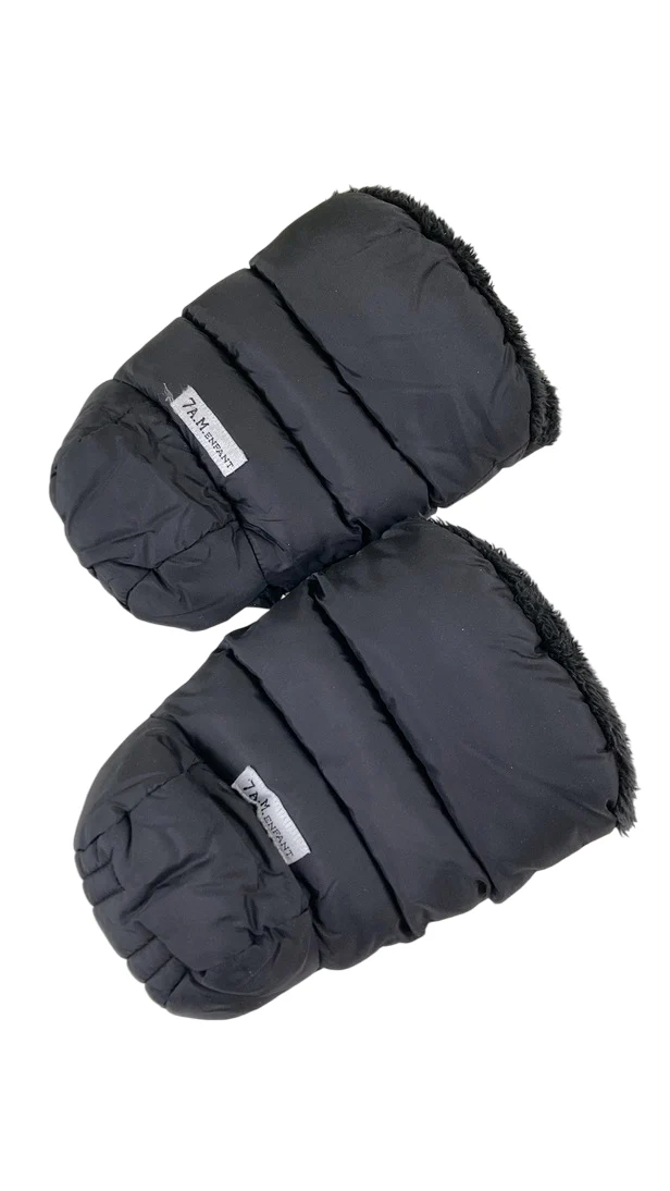 7 A.M. Enfant WarmMuffs, Black Plush - Image 2
