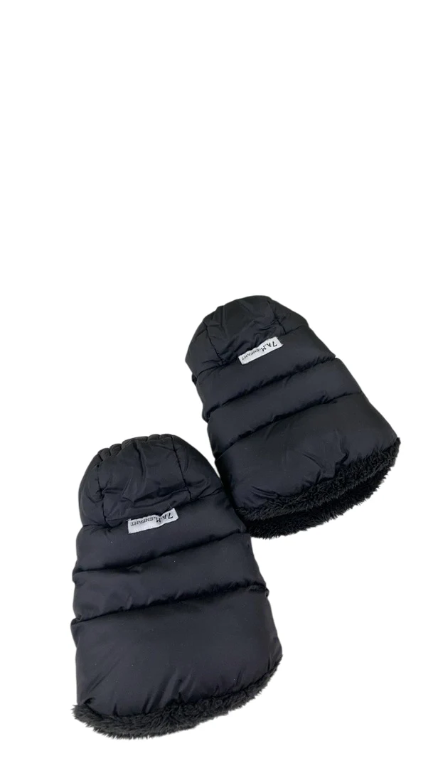 7 A.M. Enfant WarmMuffs, Black Plush - Image 4