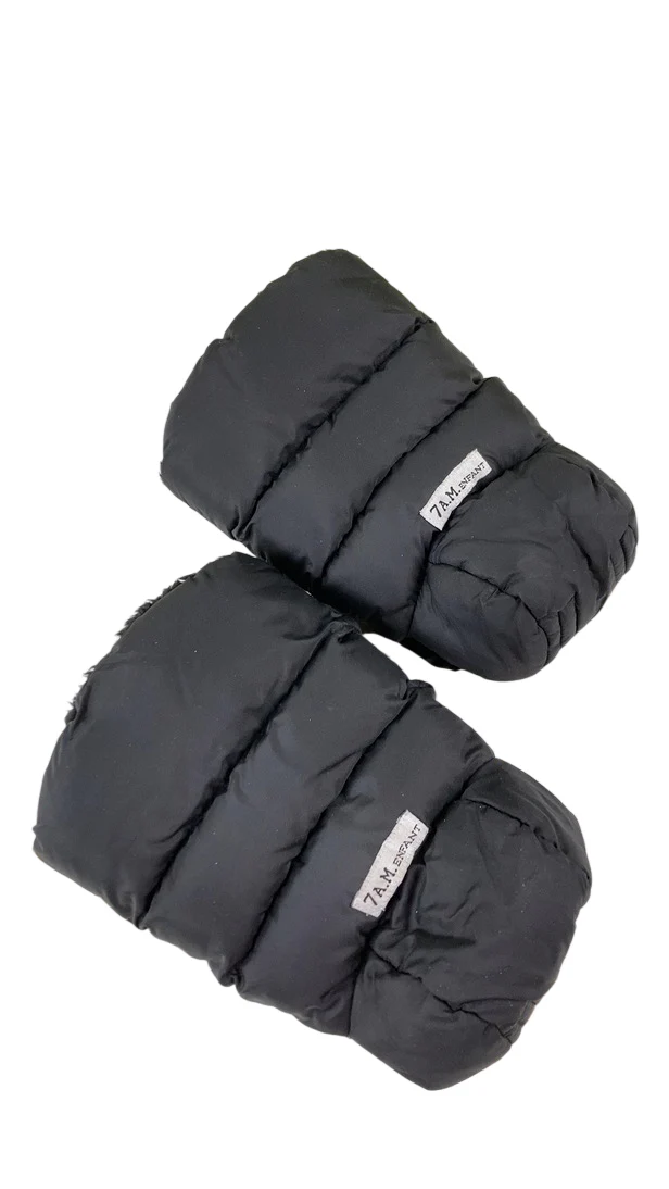 7 A.M. Enfant WarmMuffs, Black Plush - Image 2