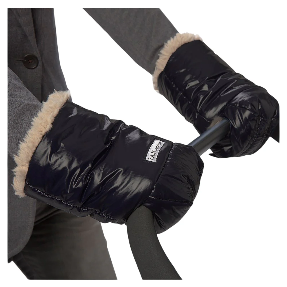 7 A.M. Enfant WarmMuffs, Black Plush