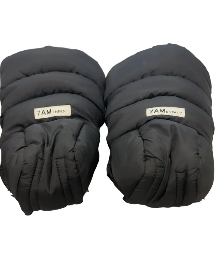 7 A.M. Enfant WarmMuffs, Black Plush - Image 2