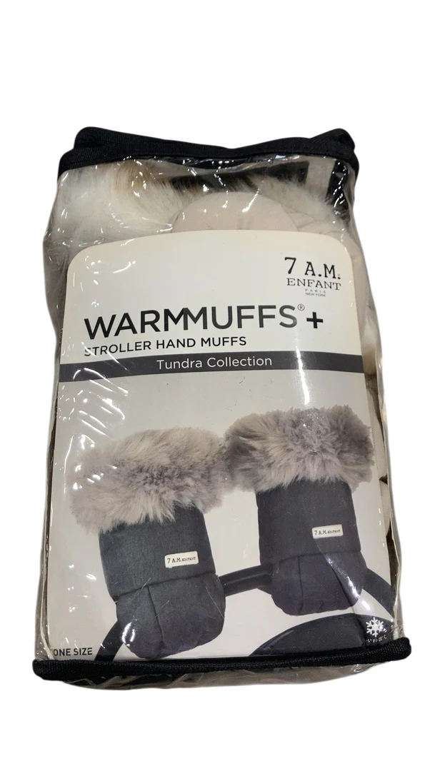 7 A.M. Enfant WarmMuffs, Heather Beige White Fur Tundra Push - Image 4