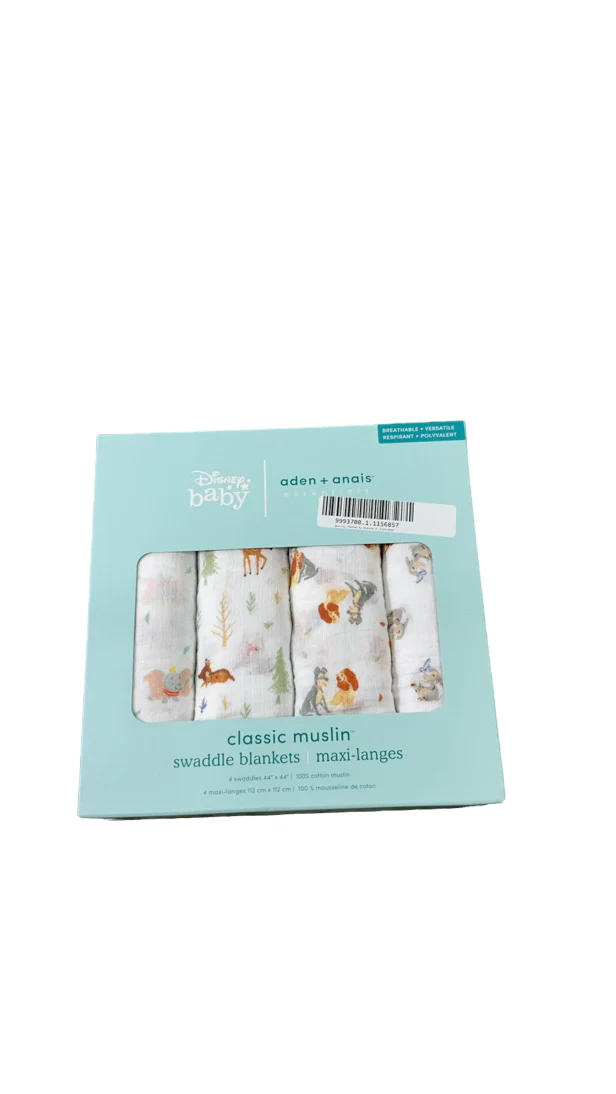Aden + Anais Cotton Muslin Swaddle, 4pk, Disney+Friends