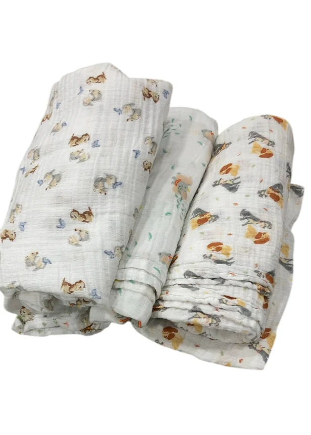 Aden + Anais Cotton Muslin Swaddle, 4pk, Disney+Friends - Image 3