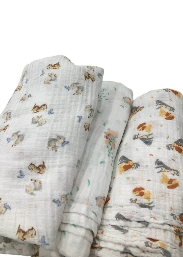 Aden + Anais Cotton Muslin Swaddle, 4pk, Disney+Friends - Image 4