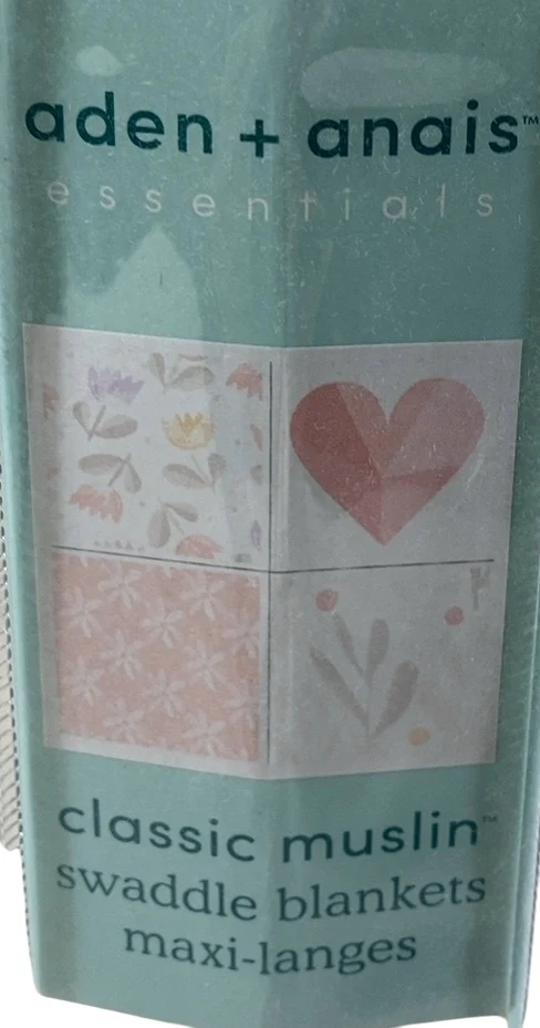 Aden + Anais Cotton Muslin Swaddle, 4pk, Piece of My Heart - Image 3