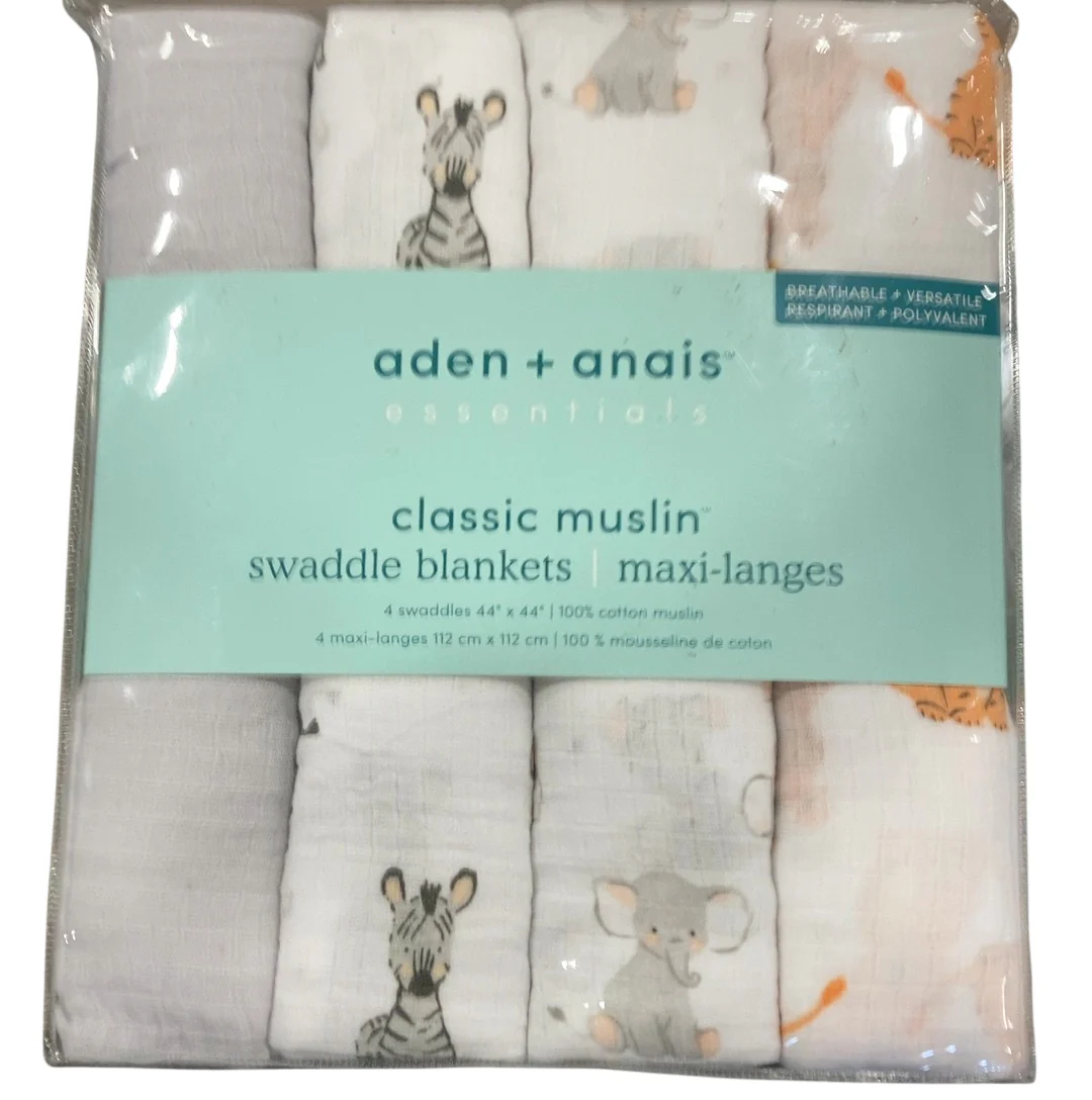 Aden + Anais Cotton Muslin Swaddle, 4pk, Safari Babes - Image 4