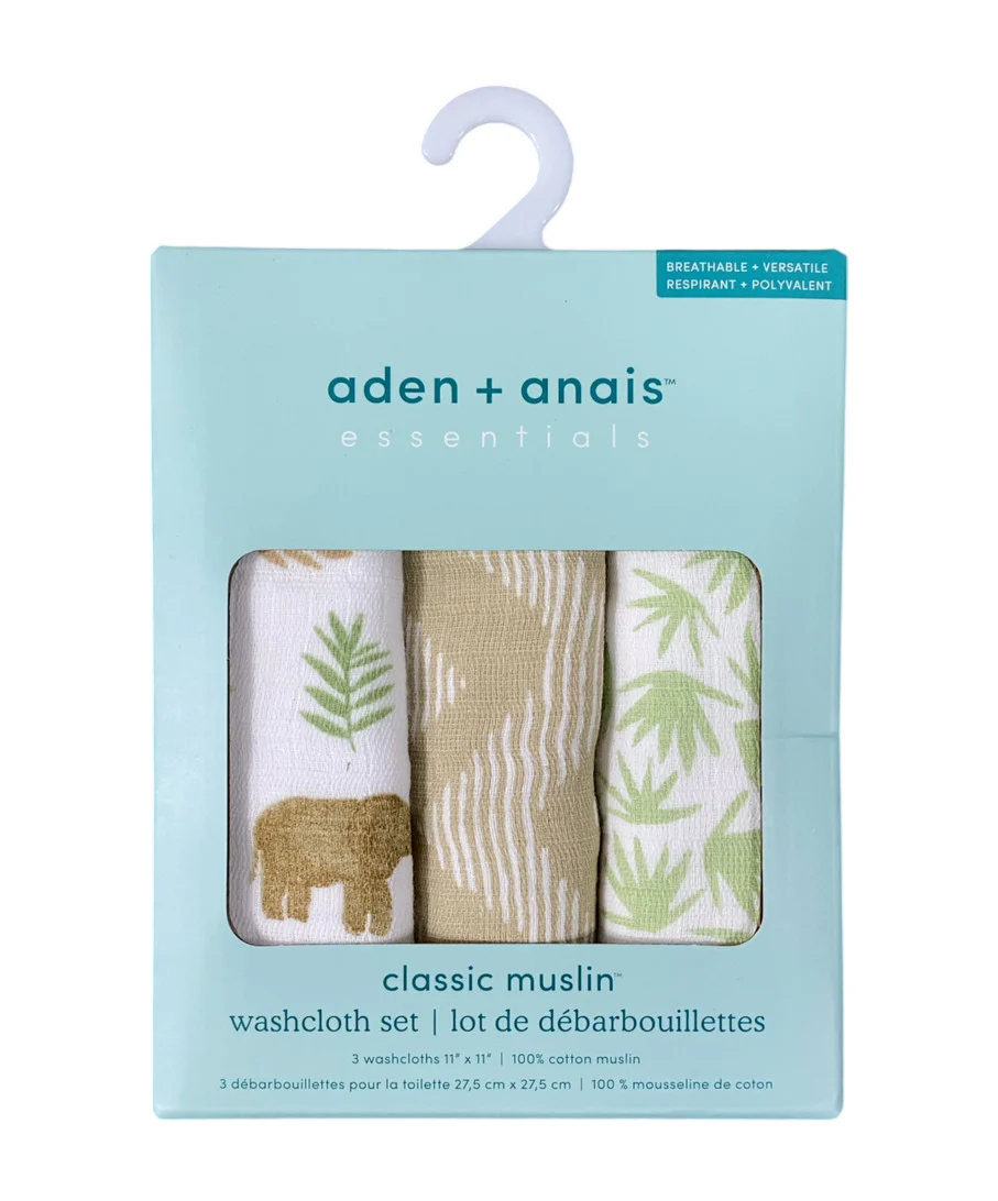 Aden + Anais Cotton Muslin Wash Cloths, Set Of 3, Tanzania - Image 2