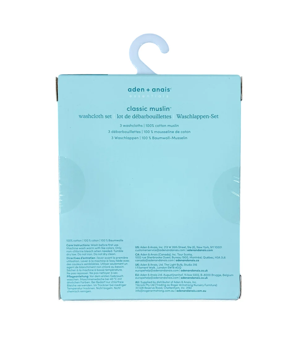 Aden + Anais Cotton Muslin Wash Cloths, Set Of 3, Tanzania - Image 3