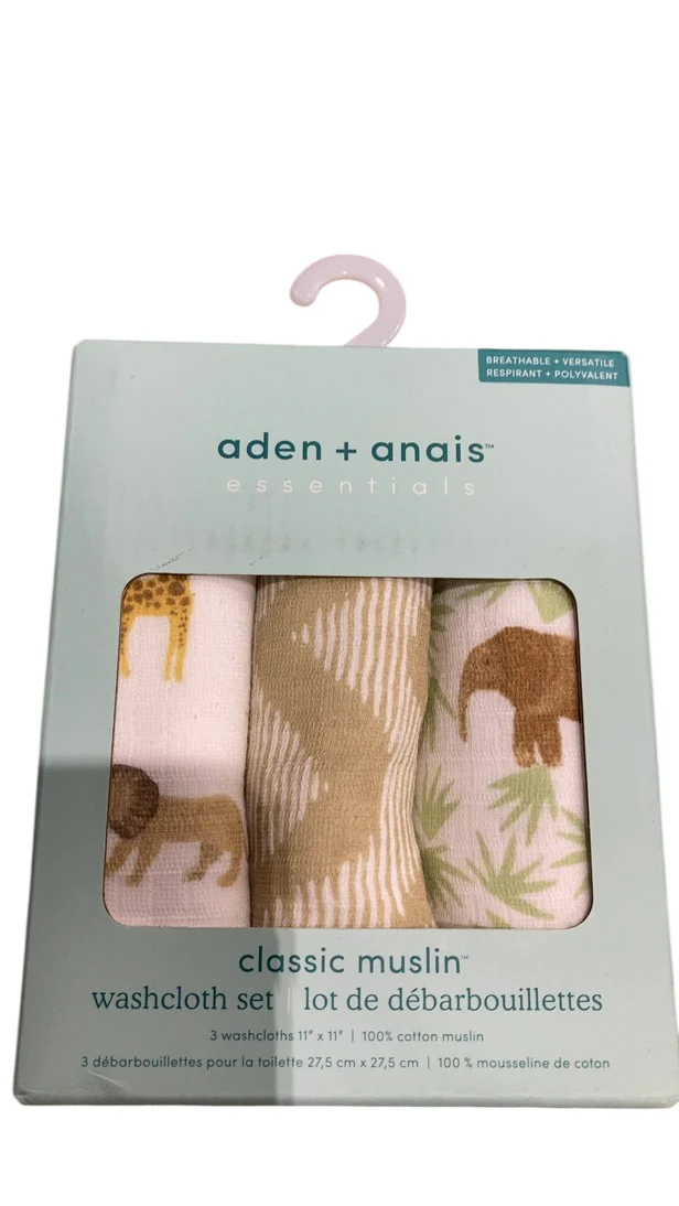 Aden + Anais Cotton Muslin Wash Cloths, Set Of 3, Tanzania - Image 4