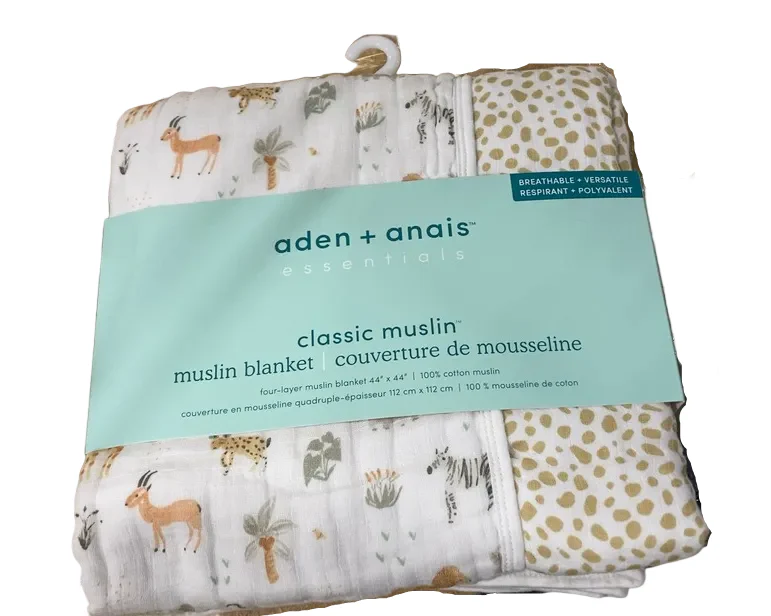 Aden + Anais Essentials Classic Muslin Blanket, Giraffe Safari - Image 4