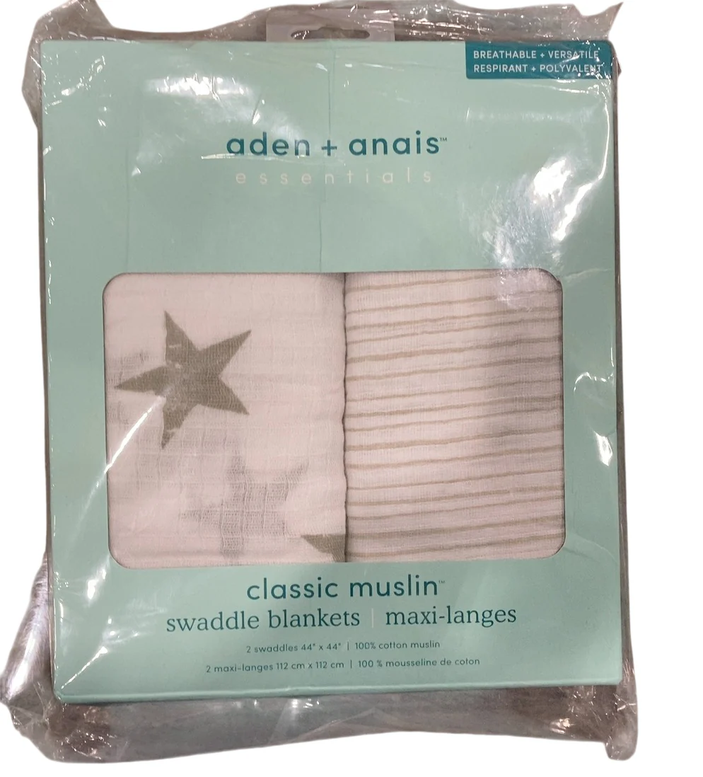 Aden + Anais Essentials Cotton Muslin Swaddle, 2Pk, Dusty - Image 2