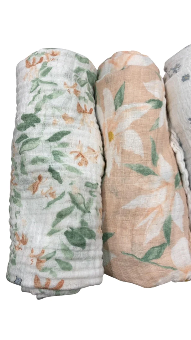 Aden + Anais Essentials Cotton Muslin Swaddle (4 Pack), Butterfly Garden - Image 3