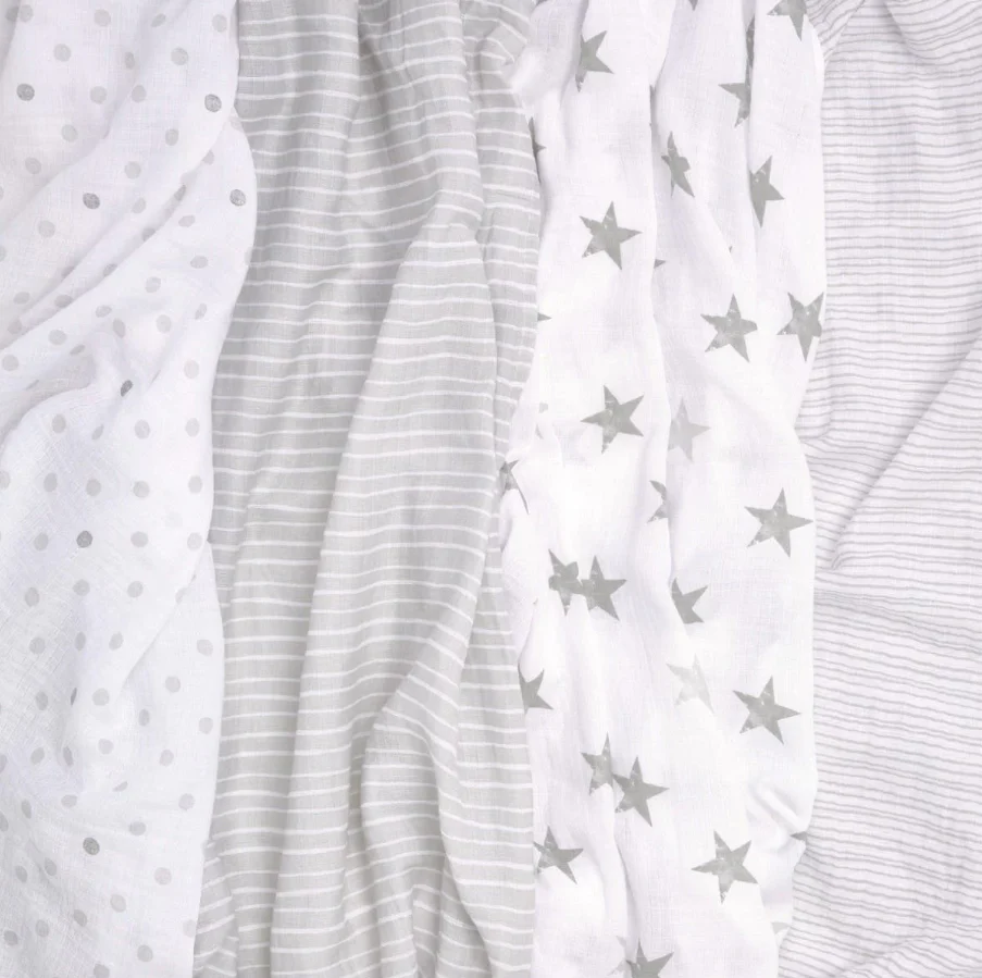Aden + Anais Essentials Cotton Muslin Swaddle (4 Pack), Dusty - Image 2