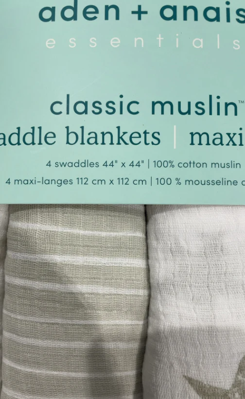 Aden + Anais Essentials Cotton Muslin Swaddle (4 Pack), Dusty - Image 5