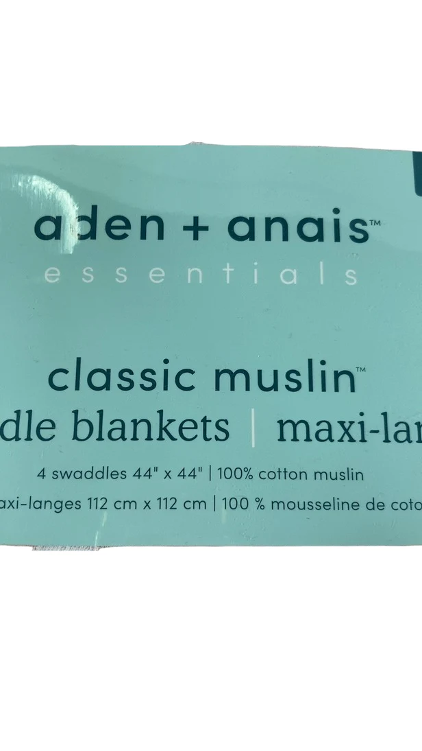 Aden + Anais Essentials Cotton Muslin Swaddle, 4pk, Piece of My Heart - Image 3