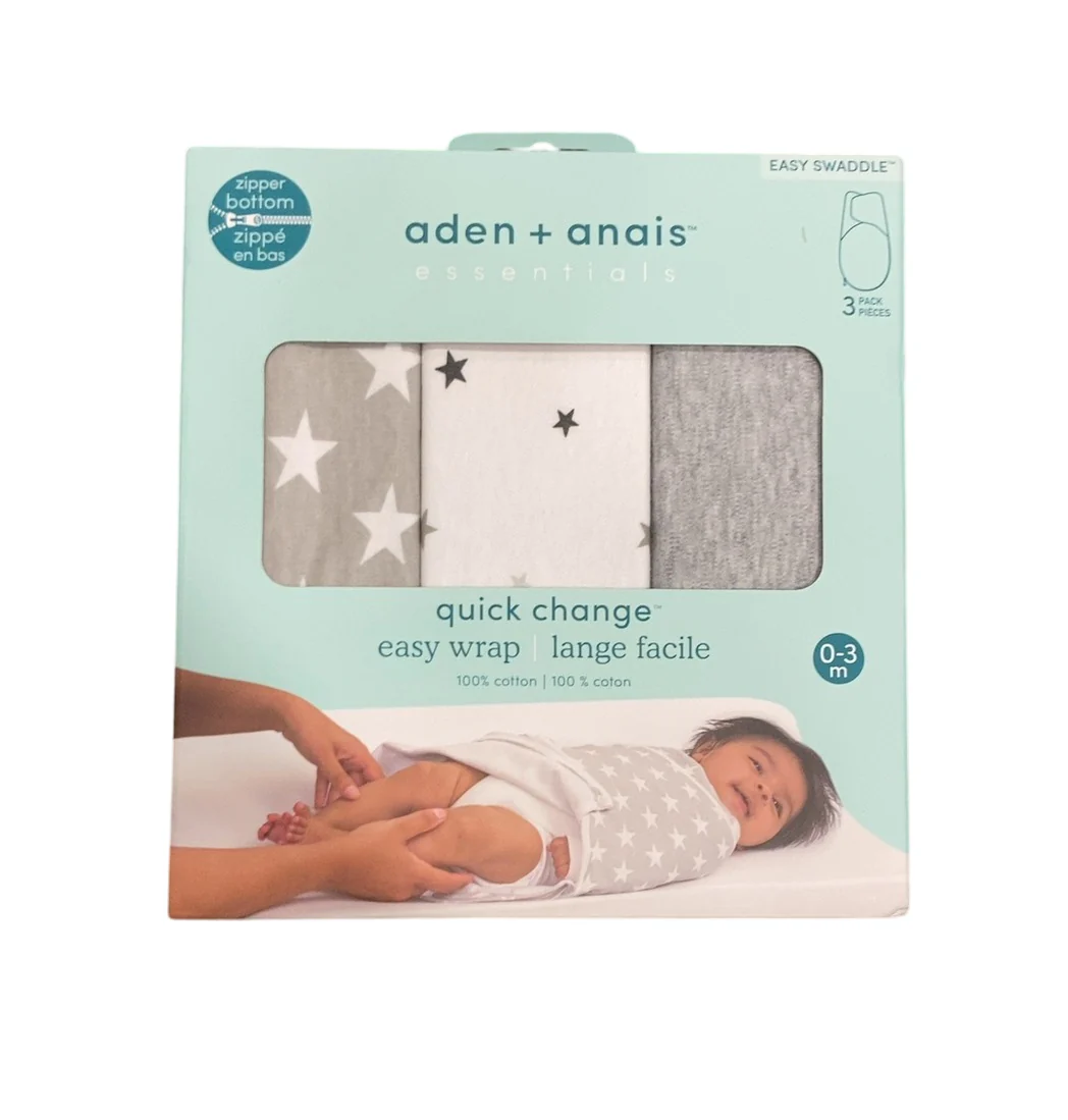 Aden + Anais Essentials Easy Wrap Swaddle, 3 Pack, 0-3 Months, Twinkle