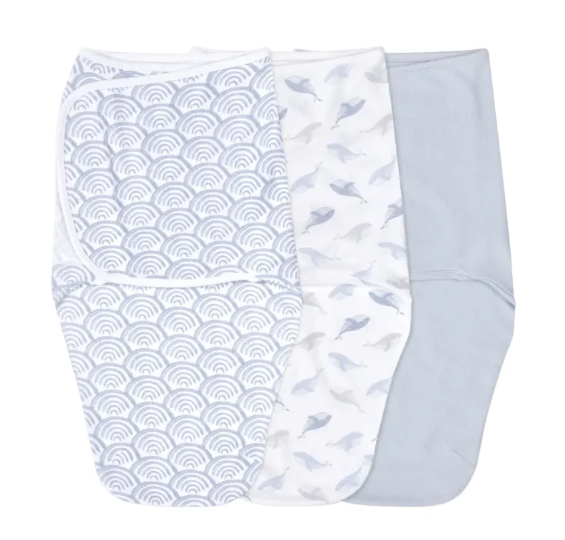 Aden + Anais Essentials Easy Wrap Swaddle, 3 Pack, Small (0-3 Months), At Sea