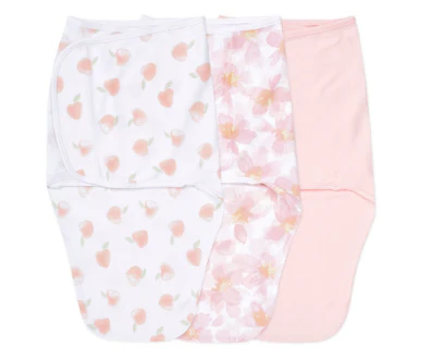 Aden + Anais Essentials Easy Wrap Swaddle, 3 Pack, Small (0-3 Months), Garden Floral