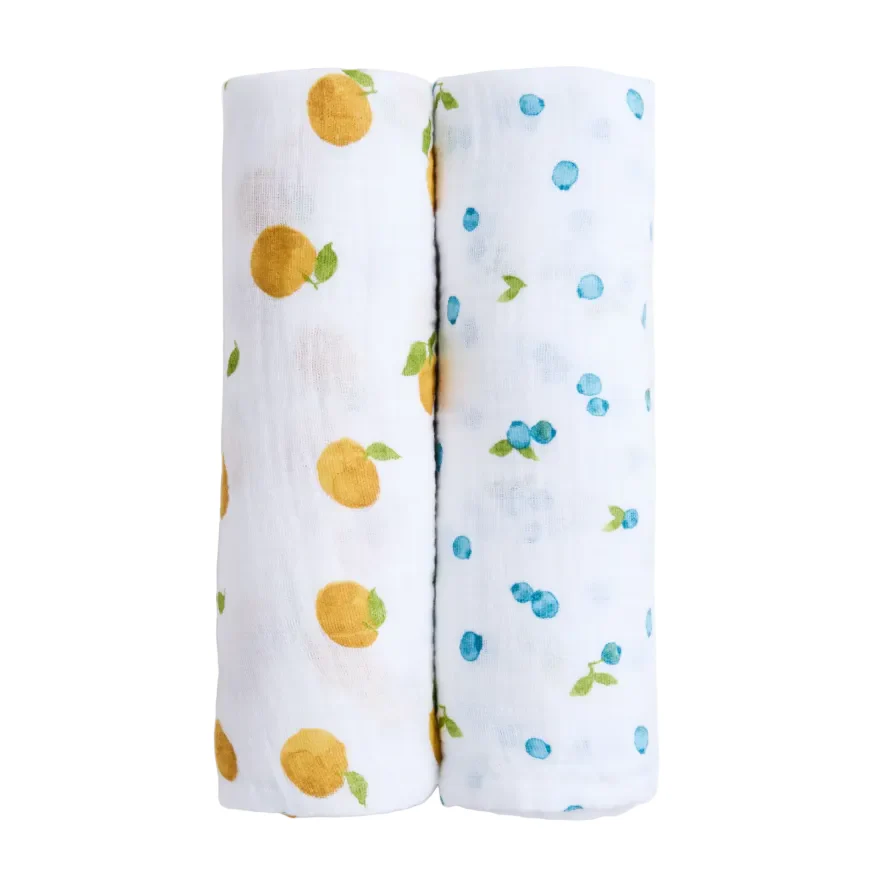 Aden + Anais Large Cotton Muslin Swaddle, 2 Pack, Fresh Fruit