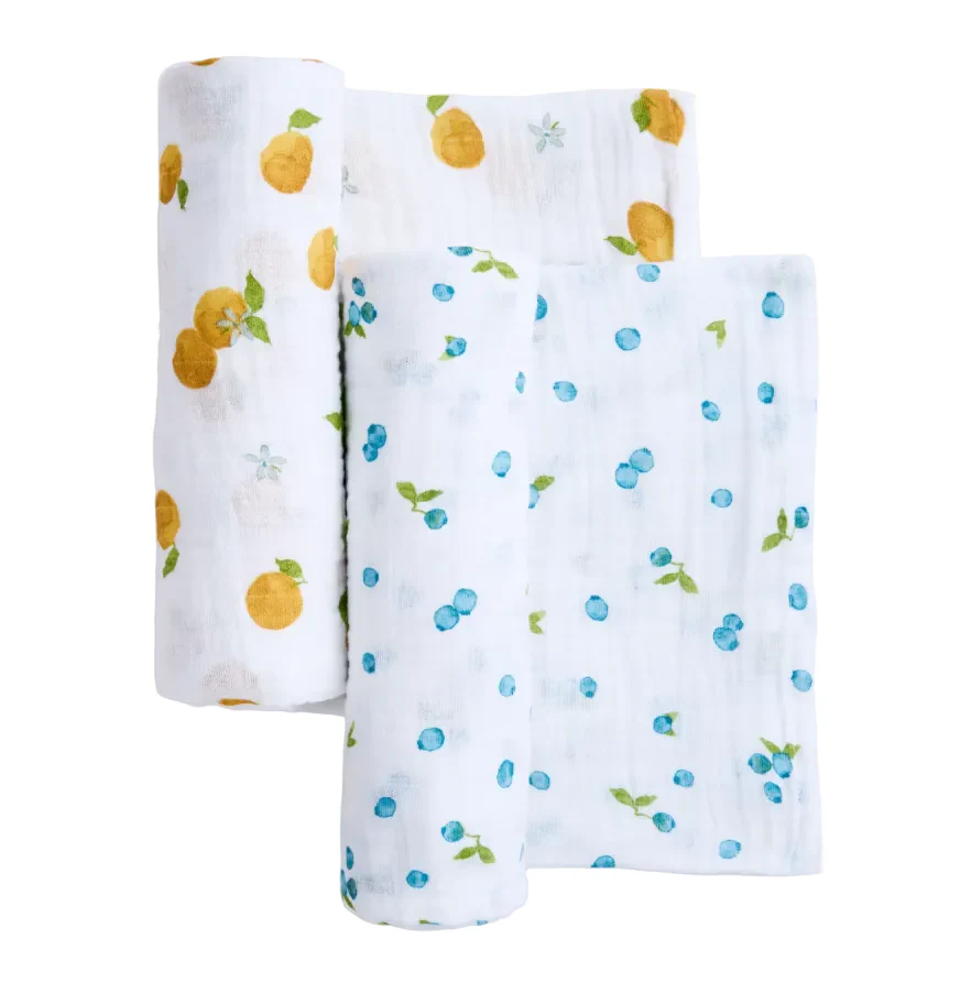 Aden + Anais Large Cotton Muslin Swaddle, 2 Pack, Fresh Fruit - Image 2