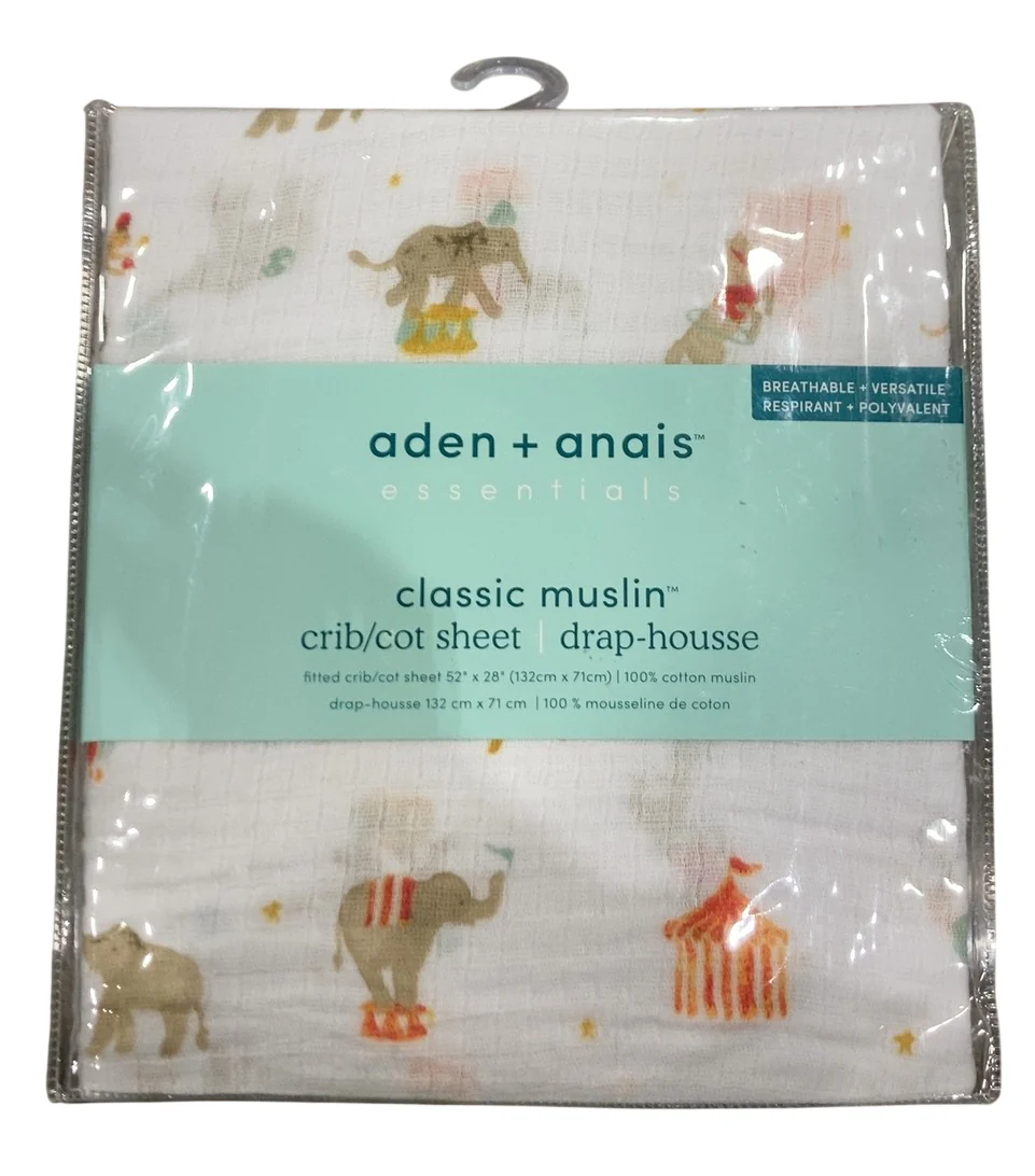 Aden + Anais Muslin Crib Sheet, Elephant Circus - Image 2
