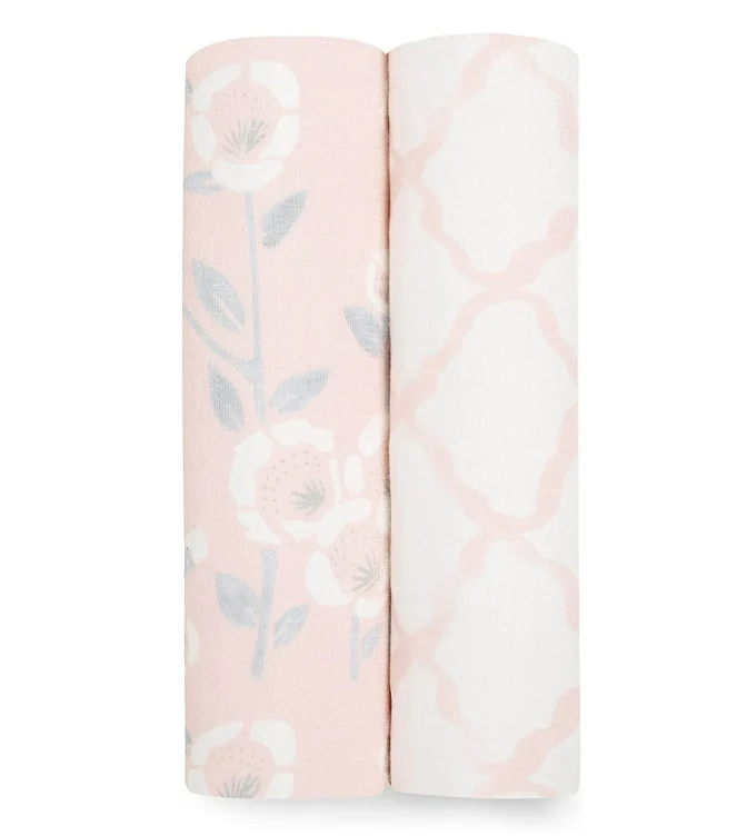 Aden + Anais Silky Soft Swaddles, 2 Pack, Stencil
