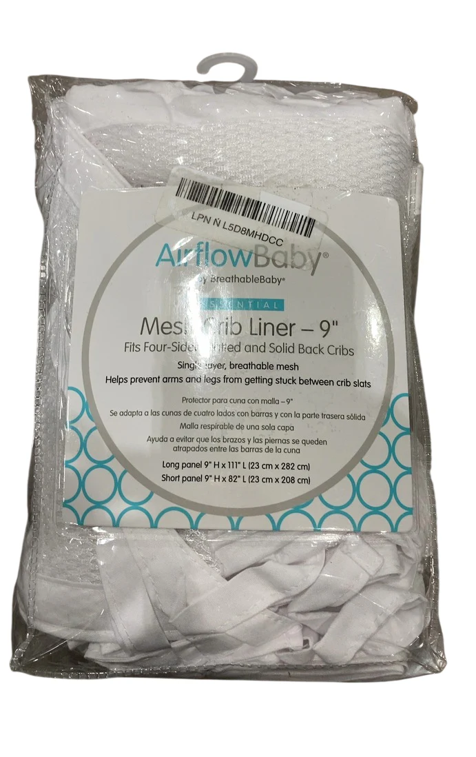 AirFlowBaby Crib Bumper, 9", White - Image 3