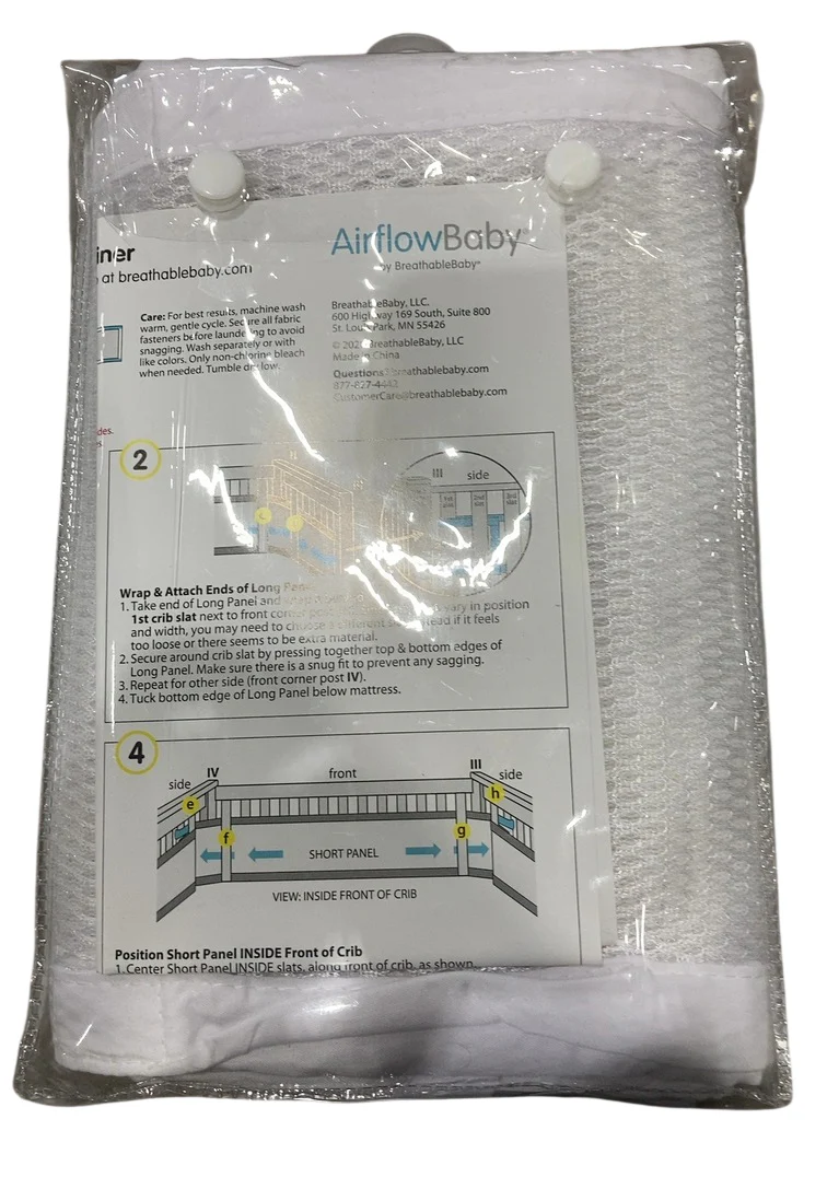 AirFlowBaby Crib Bumper, 9", White - Image 3