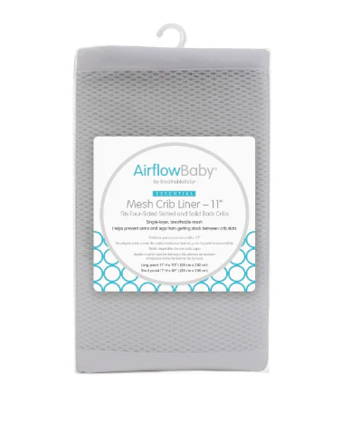 AirFlowBaby Crib Bumper, Gray, 11"