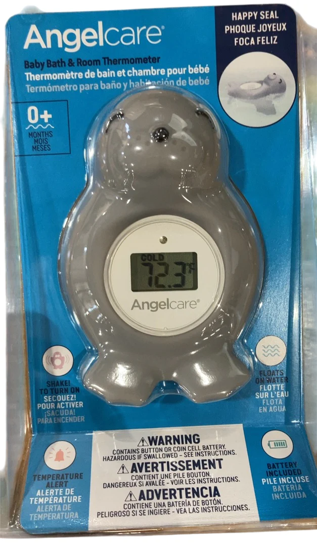 Angelcare Baby Bath & Room Thermometer, Happy Seal - Image 2