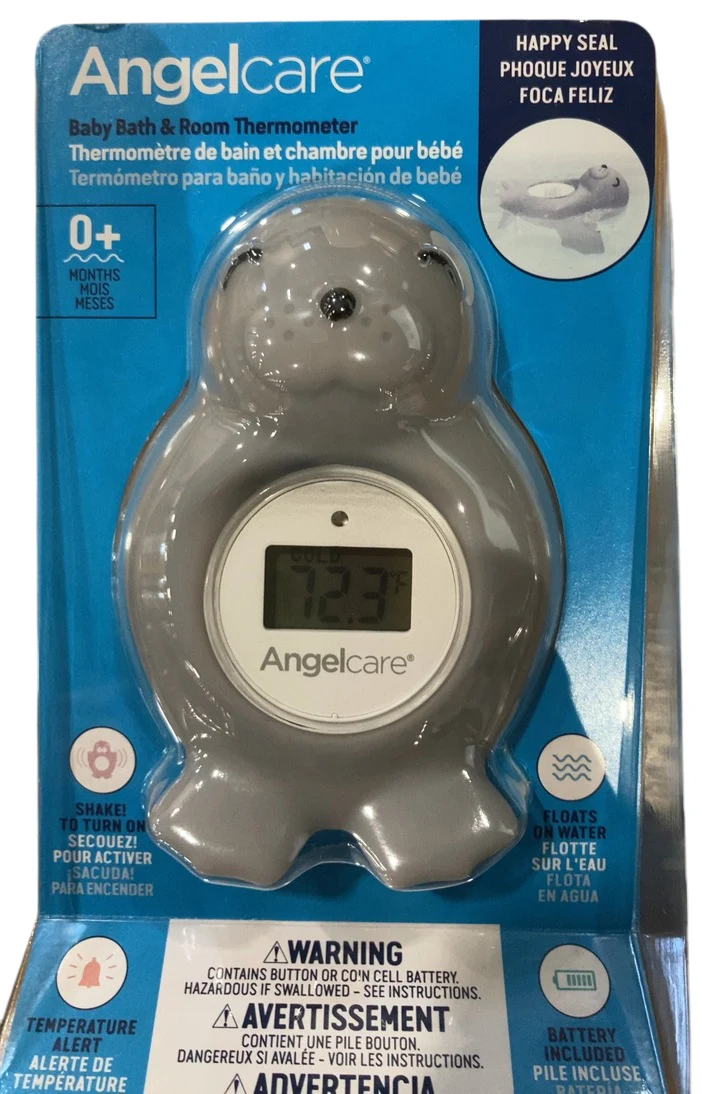 Angelcare Baby Bath & Room Thermometer, Happy Seal - Image 4