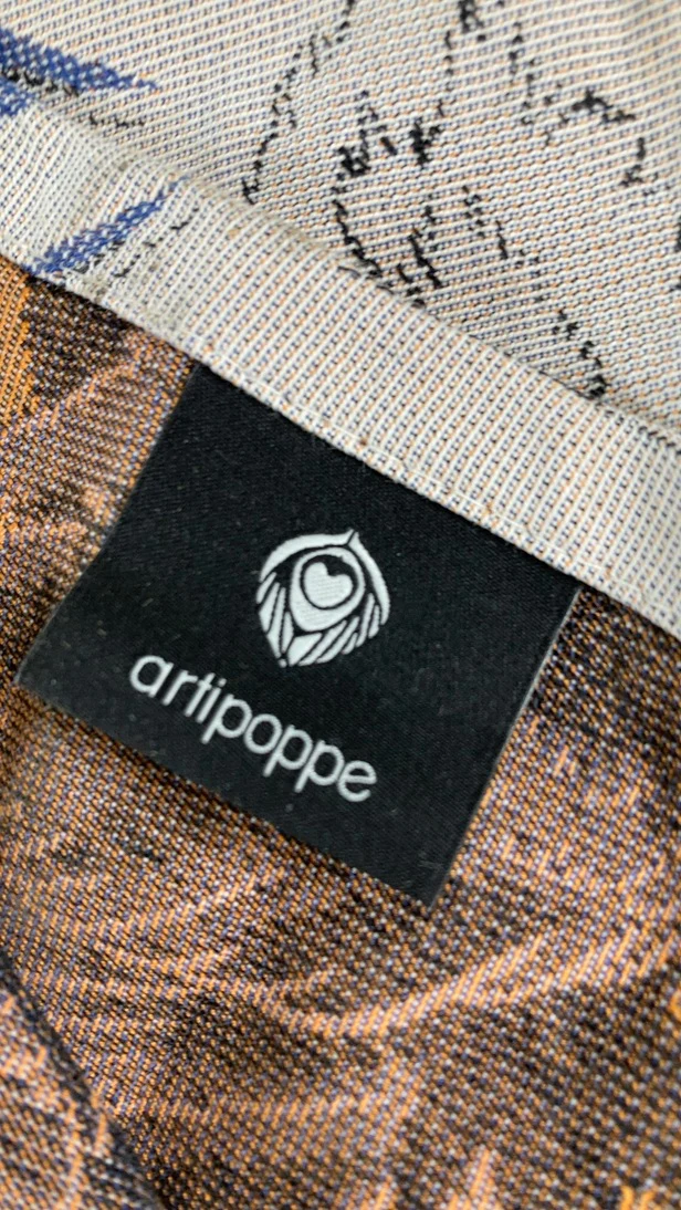 Artipoppe Baby Wrap Carrier, Monogamy Zeus in Tussah Silk - Image 3