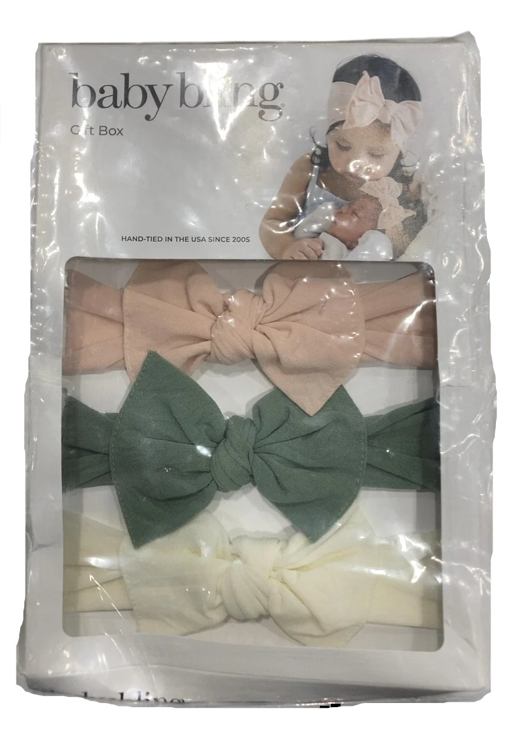 Baby Bling The Knot Box, Petal/Sage/Ivory