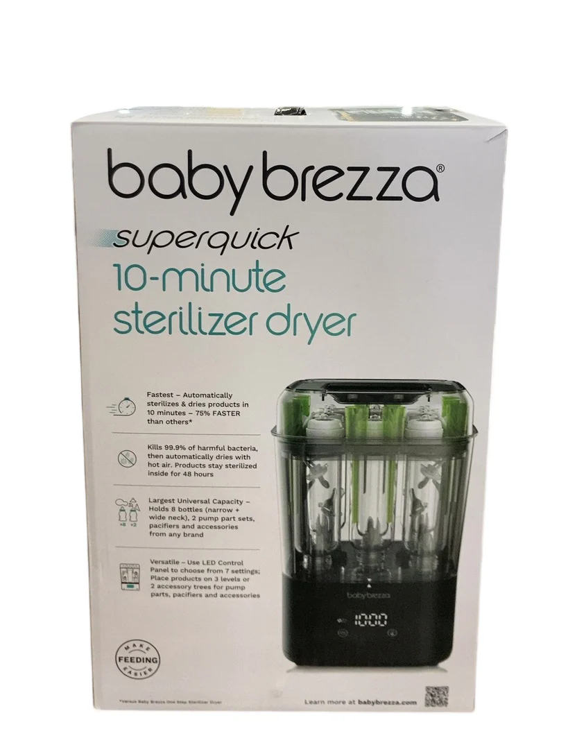 Baby Brezza 10 Minute SuperQuick Bottle Sterilizer + Dryer, Black - Image 2