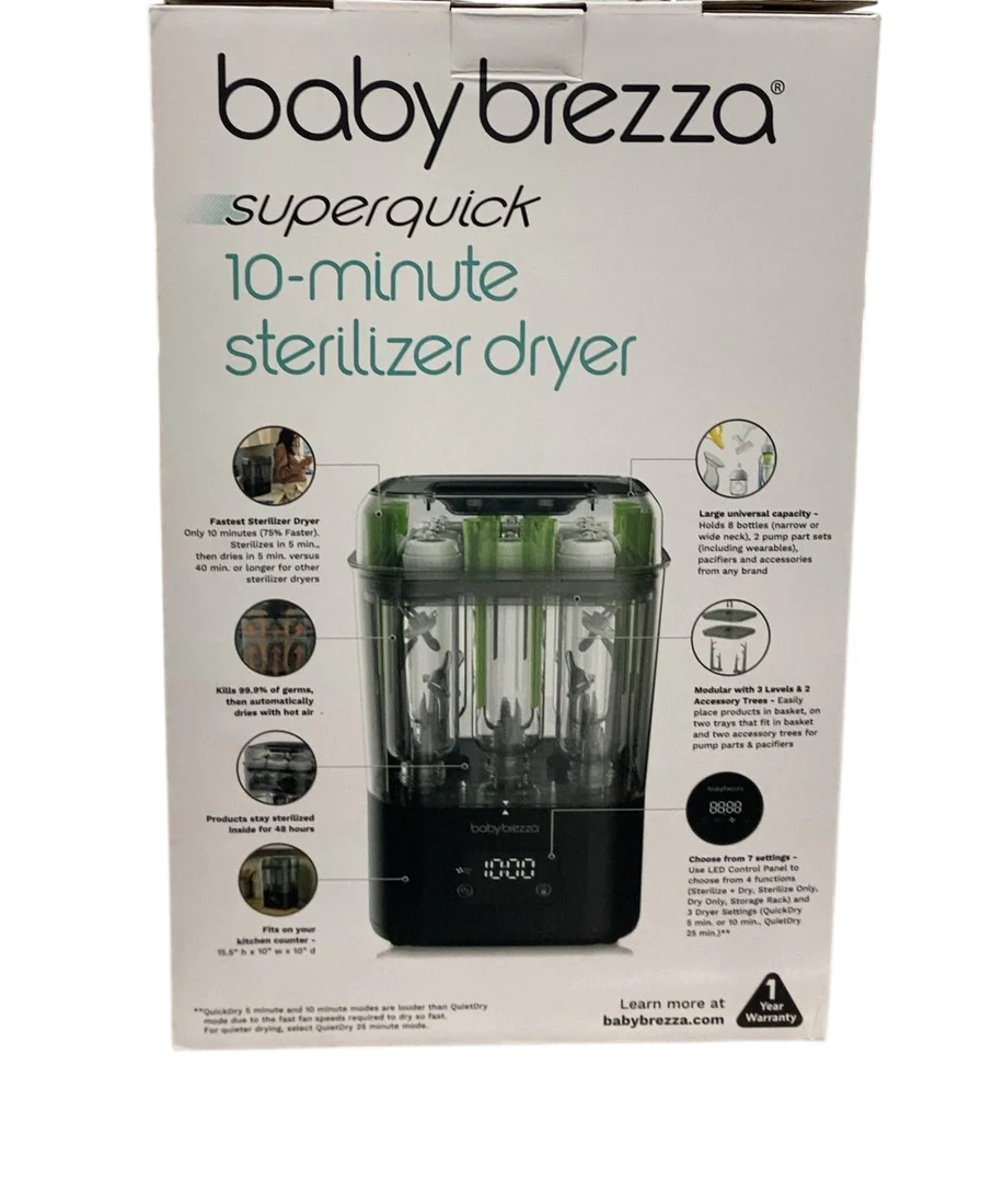 Baby Brezza 10 Minute SuperQuick Bottle Sterilizer + Dryer, Black - Image 2