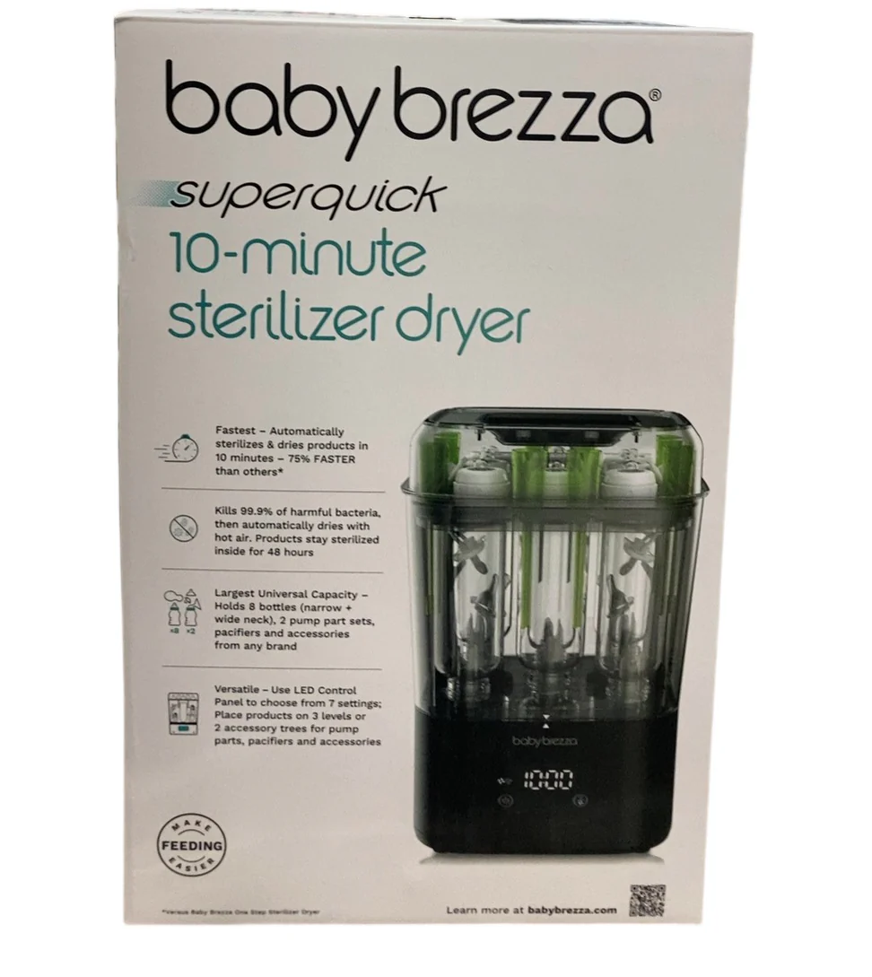 Baby Brezza 10 Minute SuperQuick Bottle Sterilizer + Dryer, Black - Image 3