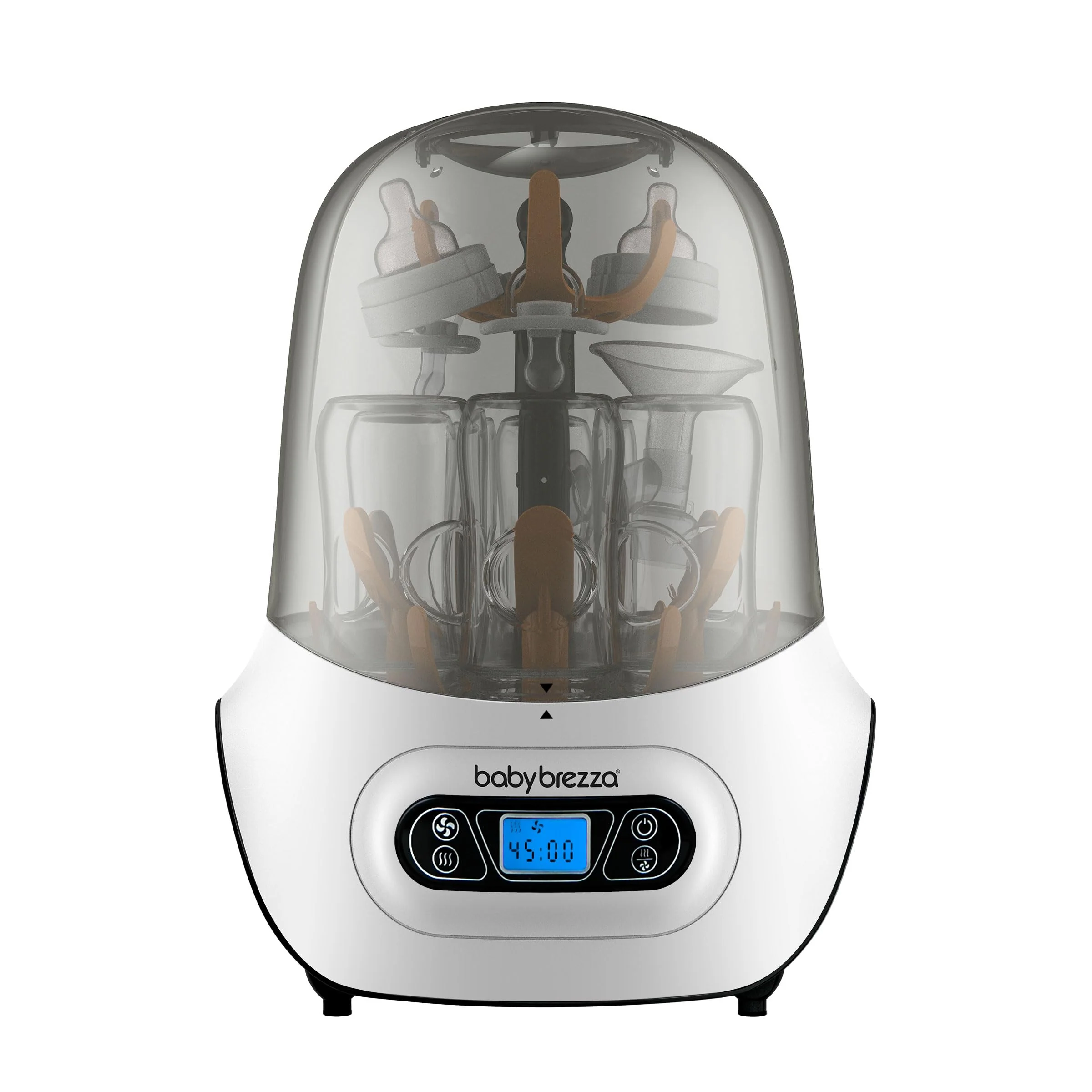 Baby Brezza One Step Baby Bottle Sanitizer and Dryer (Steam Sterilizer), White on Black