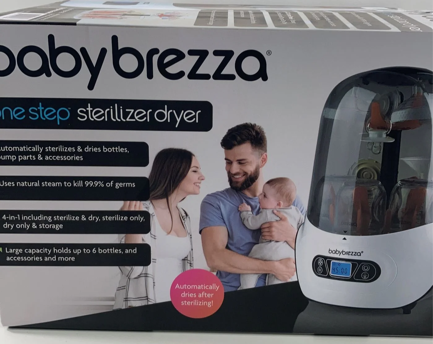 Baby Brezza One Step Baby Bottle Sanitizer and Dryer (Steam Sterilizer), White on Black - Image 3