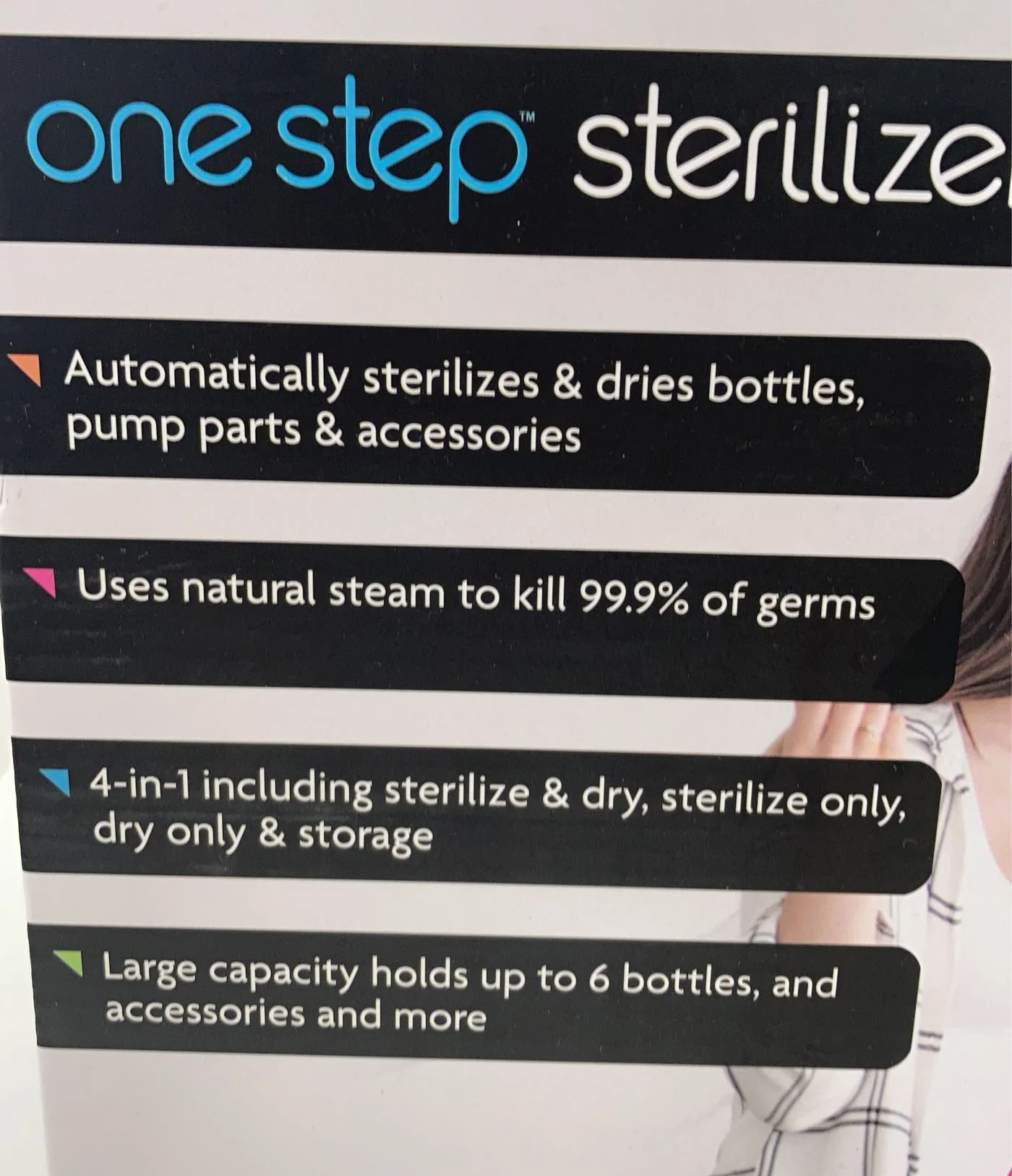 Baby Brezza One Step Baby Bottle Sanitizer and Dryer (Steam Sterilizer), White on Black - Image 4