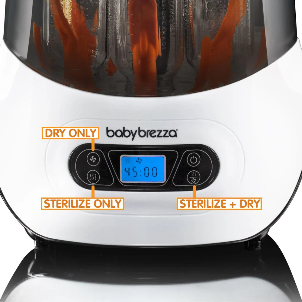 Baby Brezza One Step Baby Bottle Sanitizer and Dryer (Steam Sterilizer), White on Black - Image 6