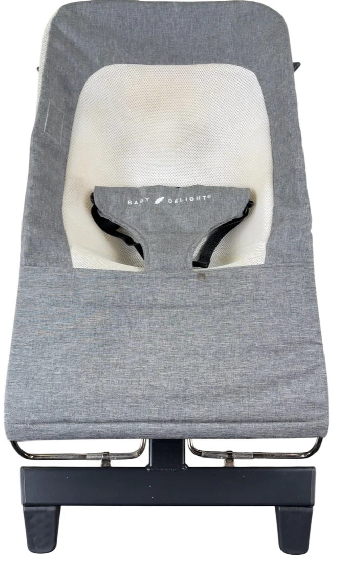 Baby Delight Alpine Deluxe Portable Bouncer, Charcoal Tweed - Image 2