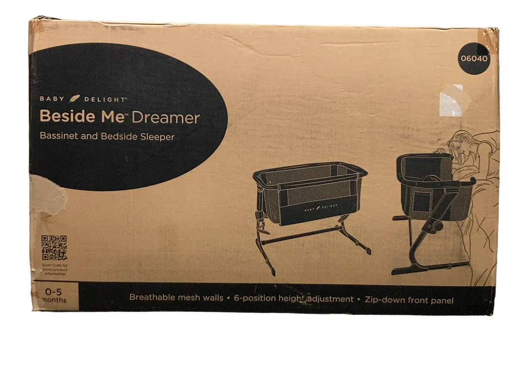 Baby Delight Beside Me Dreamer Bassinet & Bedside Sleeper, Charcoal Tweed - Image 4