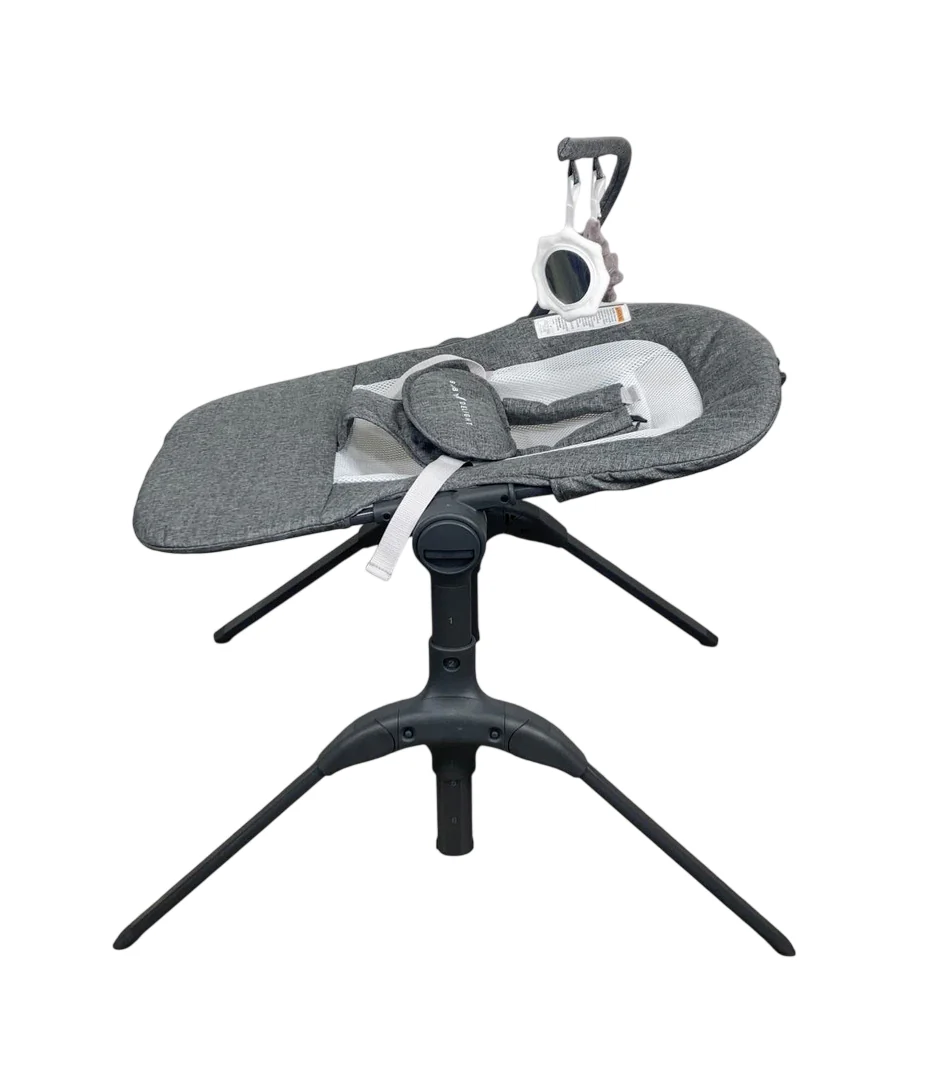 Baby Delight Bloom Soothing Adjustable Lounger, Charcoal Tweed - Image 3